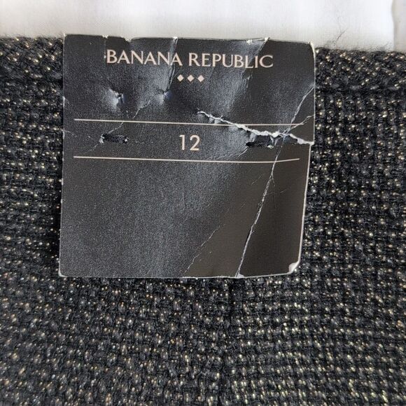 Banana Republic size 12 Metallic Tweed Wrap Skirt in Black and Gold, NEW - Picture 9 of 11